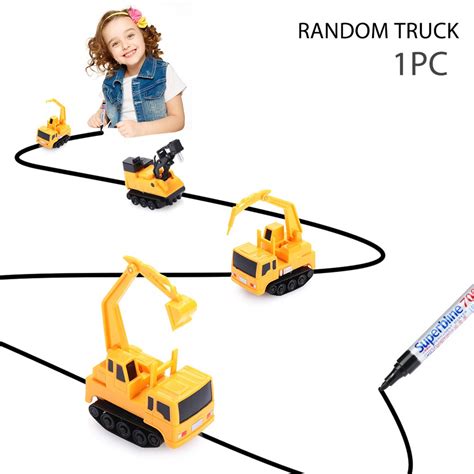 autrix magic inductive construction truck mini excavator follow black line|109PCS Mini Inductive Car Toy Follow The Black Lines You Draw .